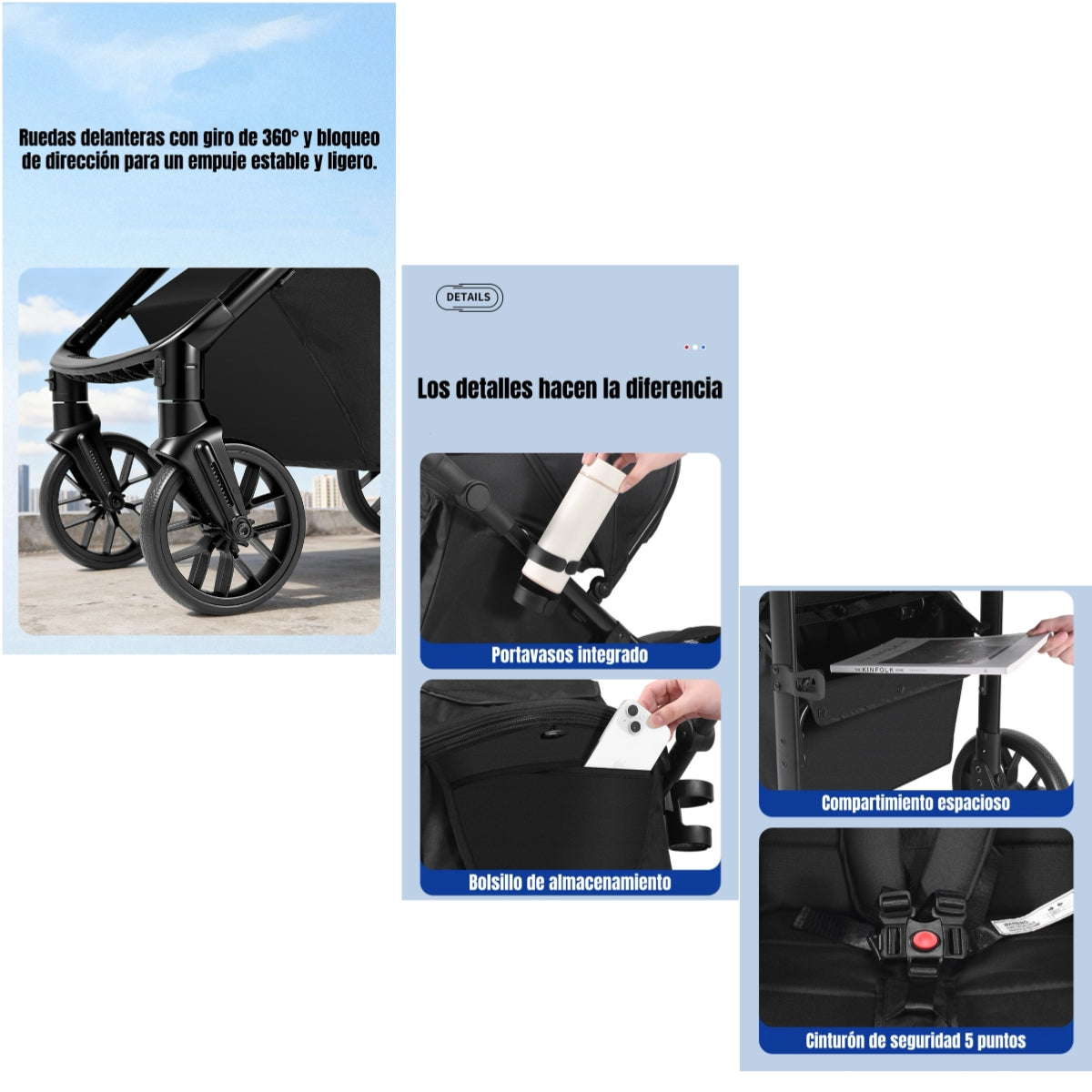 Coche De Paseo Hasta 4 Años Con Posa Vaso Iron LuBabycas