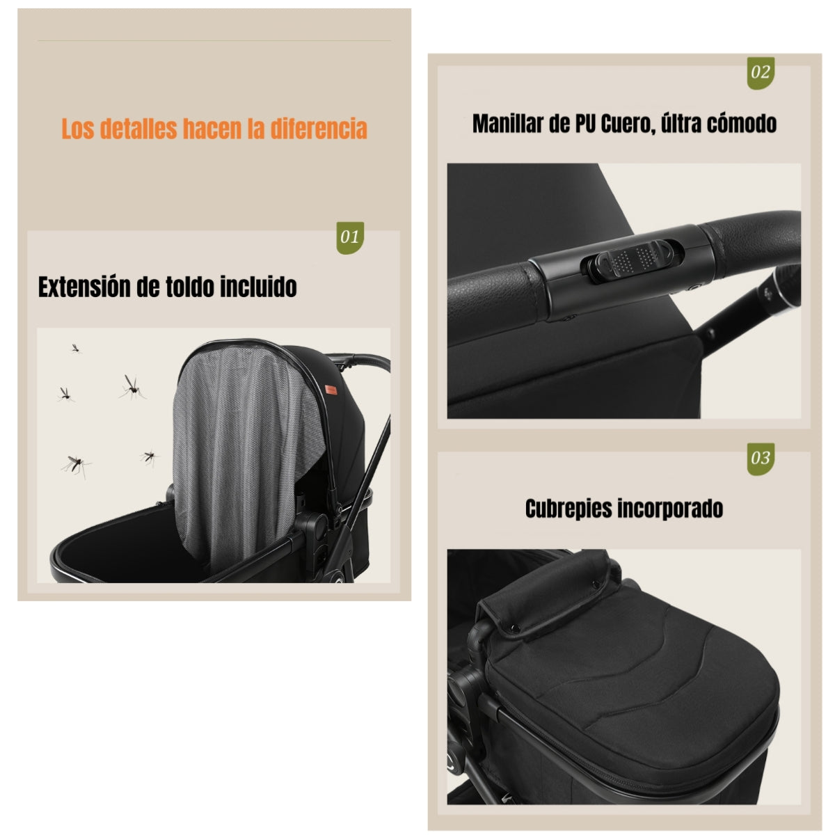 Coche Travel System Toldo 360°Gese Baby Rosado LuBabycas
