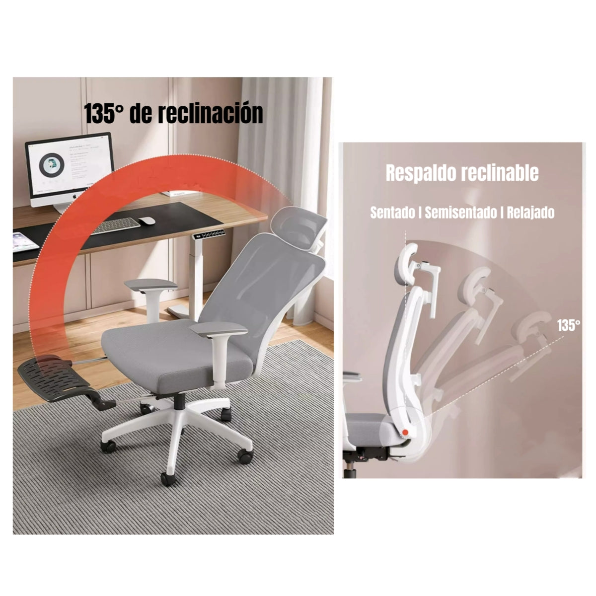 Silla de Escritorio W205 Con Apoya Pies Negra LuBabycas