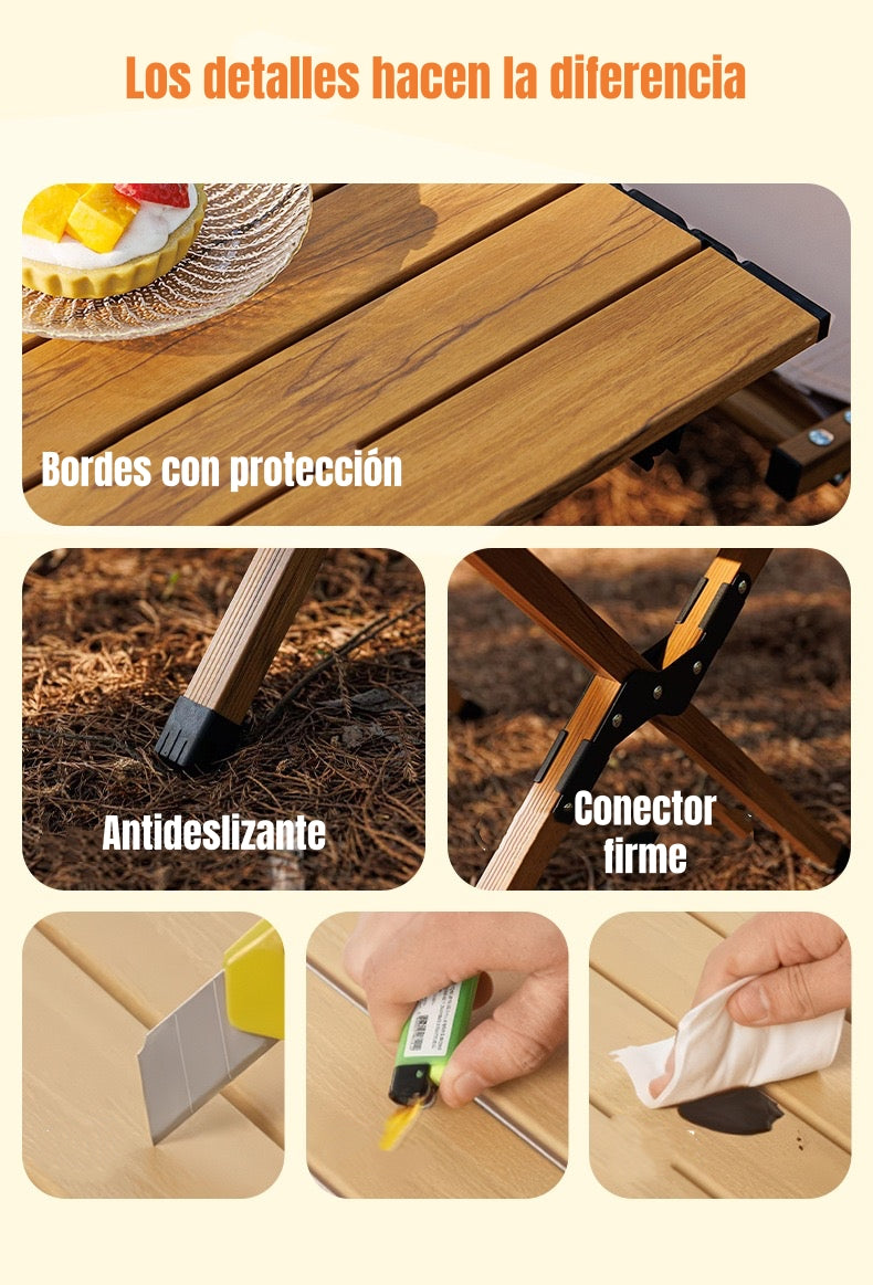 Mesa De Camping Plegable Impermeable 90x61cm Kemi