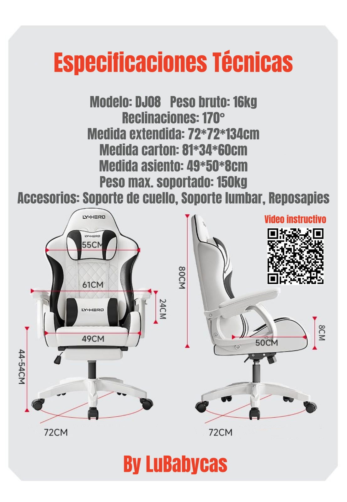 Silla Gamer Ergonómica Reclinable Con Reposapies Rosada