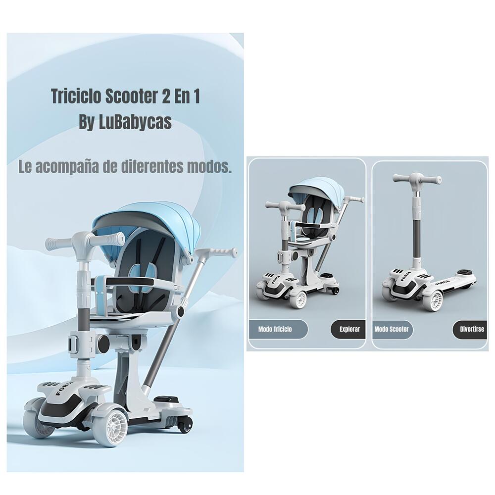 Triciclo Scooter 2 En 1 LuBabycas Rosado LuBabycas