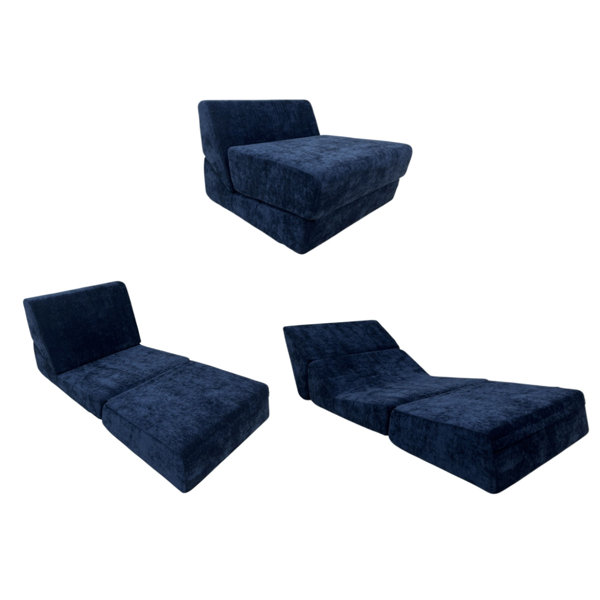 Sillon Sofa Cama Comprimido Convertible 3 en 1 K04 Azul