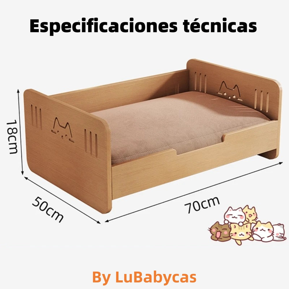 Cama Para Mascotas Madera Con Colchón Relax By LuBabycas