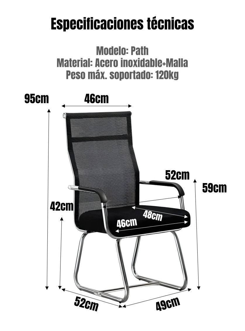 Silla De Escritorio Respaldo Alto Path Negra