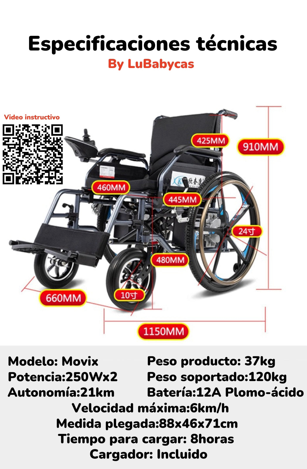 Silla De Ruedas Eléctrica Plegable Movix By LuBabycas