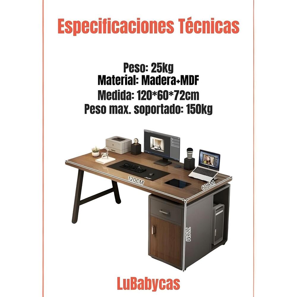 Escritorio Sky Con Cajones Y Compartimiento LuBabycas