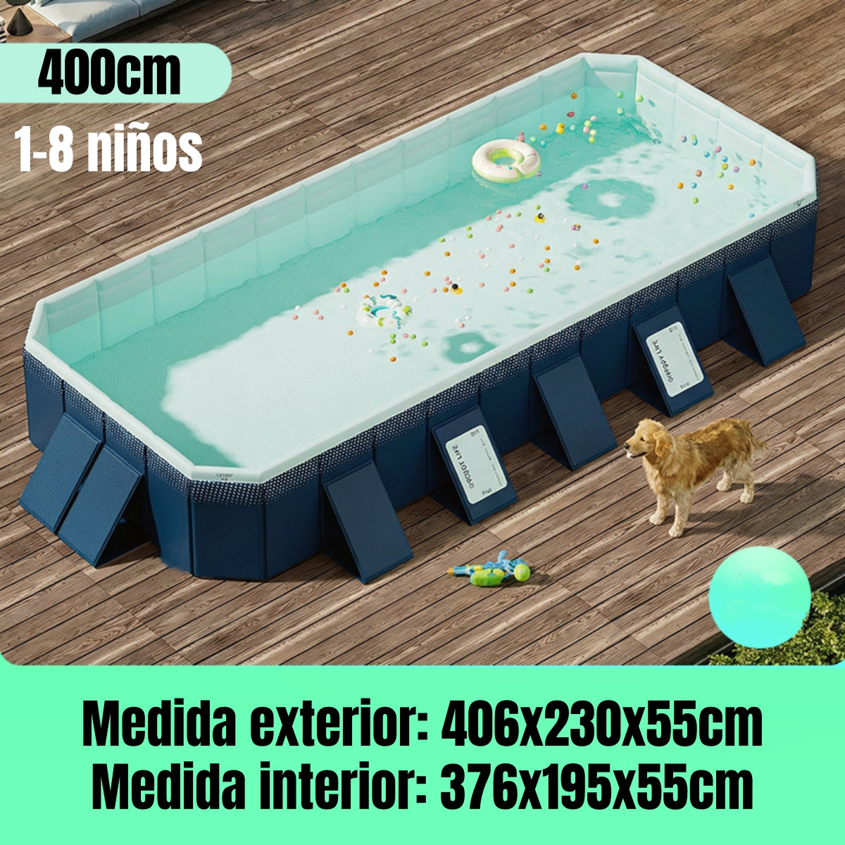 Piscina Estructural Plegable 400cm Niños Summer LuBabycas