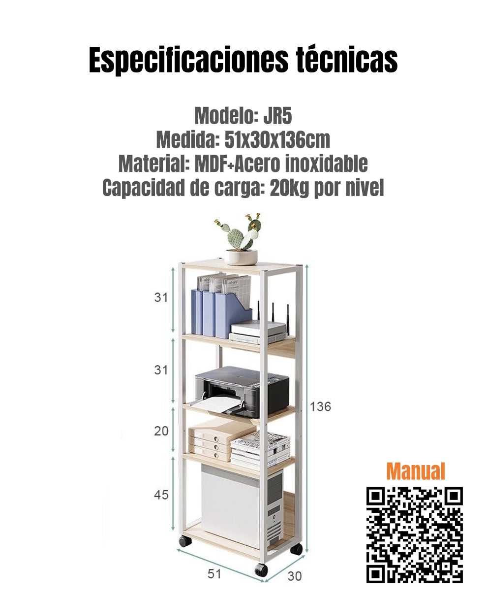 Estantes Repisas De 5 Niveles Movible 51x30x136cm JR5