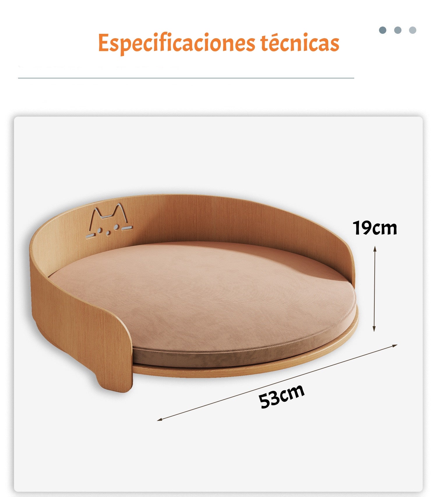 Cama Para Mascotas Madera Colchón 53x53cm Aveo By LuBabycas