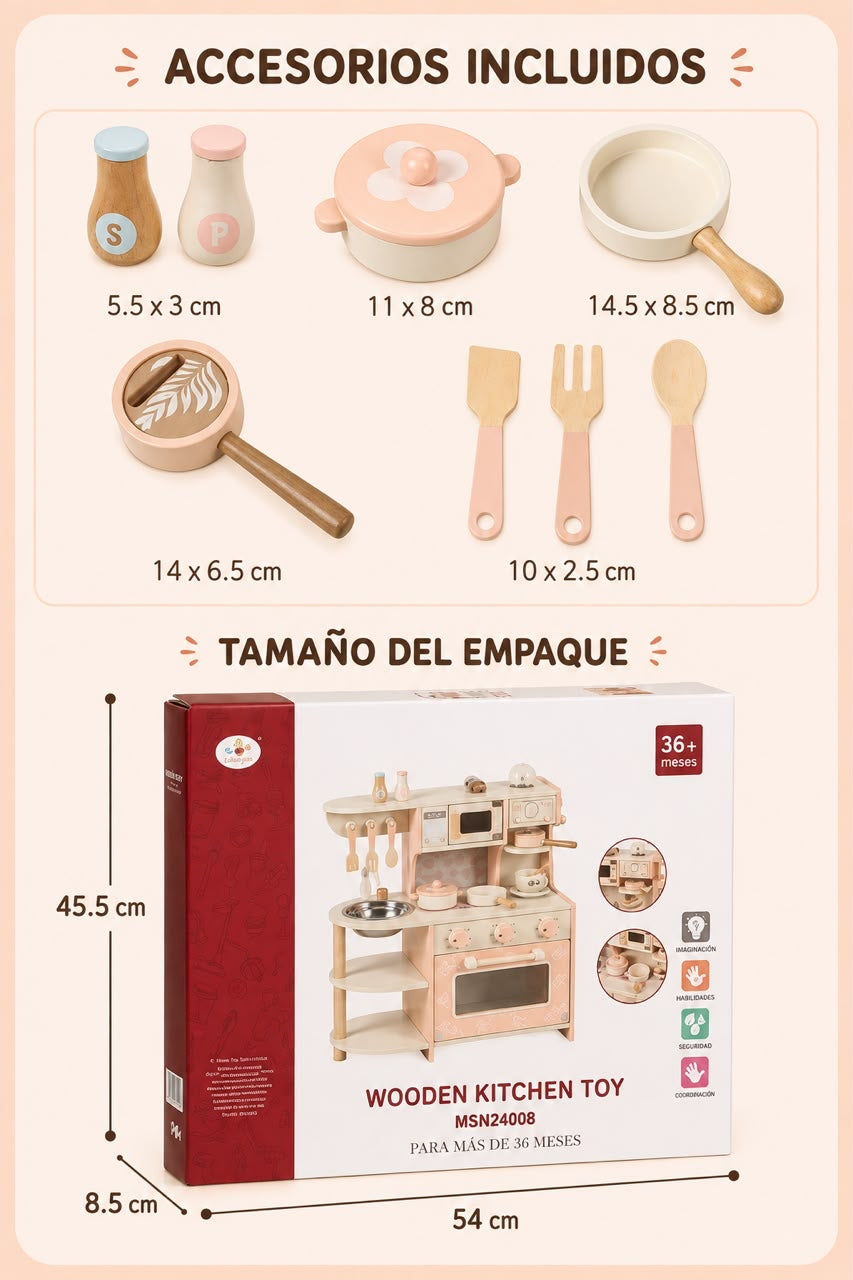 Cocina De Juguete Madera LuBabycas Niños Master