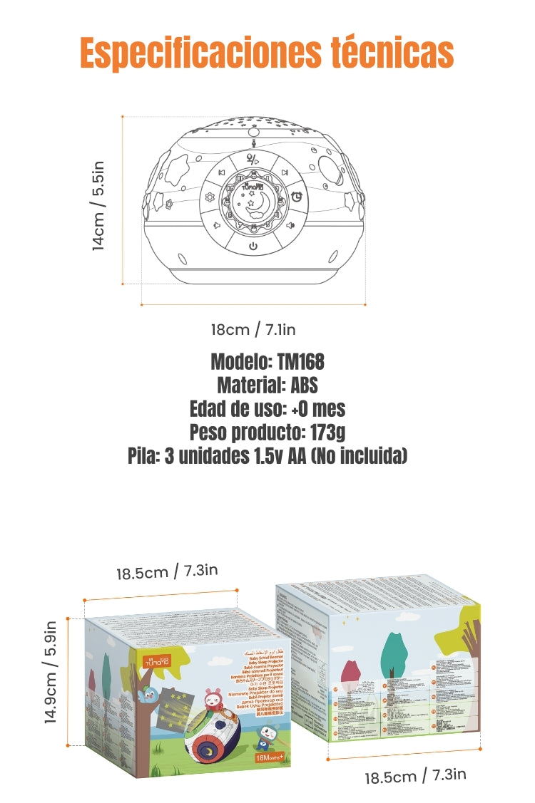 Proyector Inteligente Lámpara Luz Melodía Espanta Cuco TM168