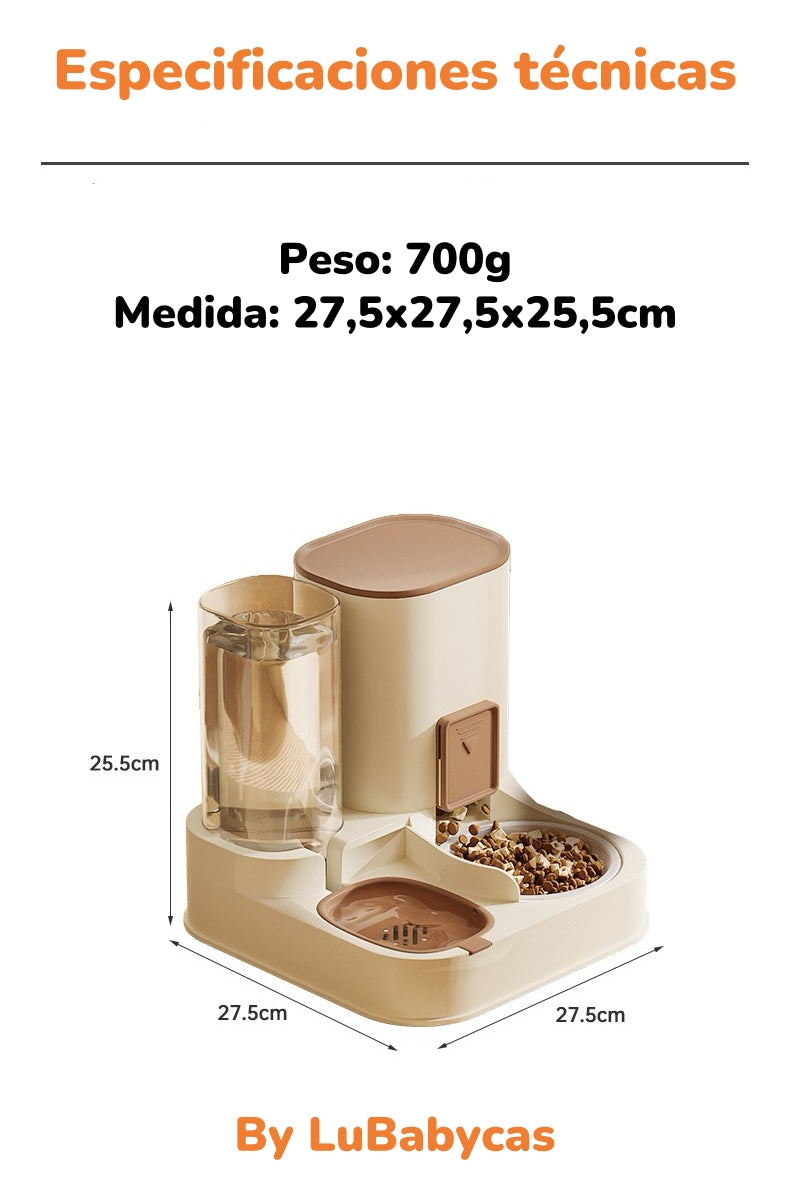 Dispensador Automático Agua Y Alimento 2 En 1 By LuBabycas