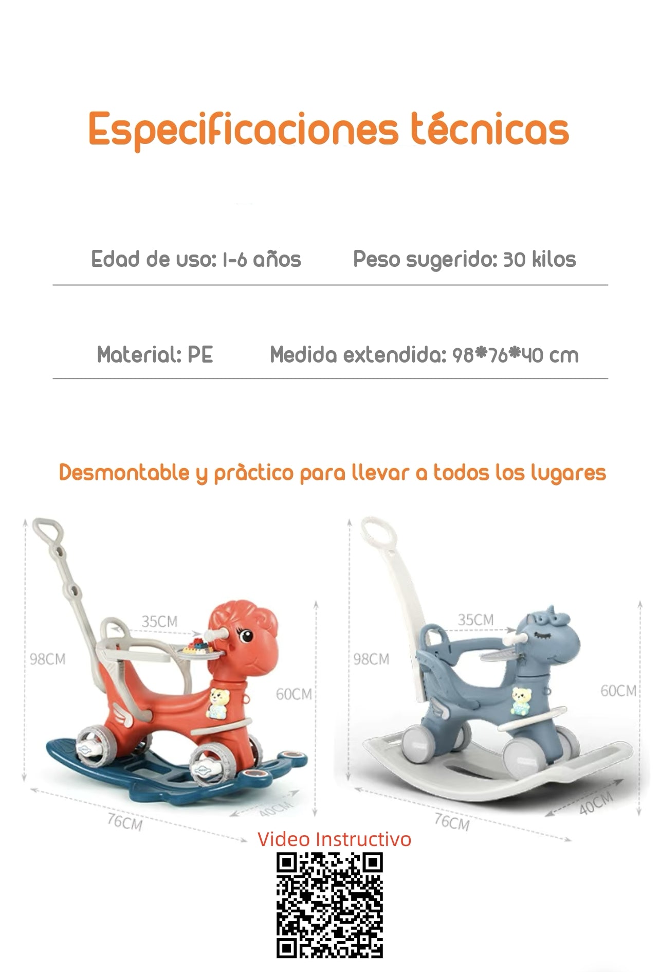 Correpasillo Mecedora Balance 3 En 1 LuBabycas