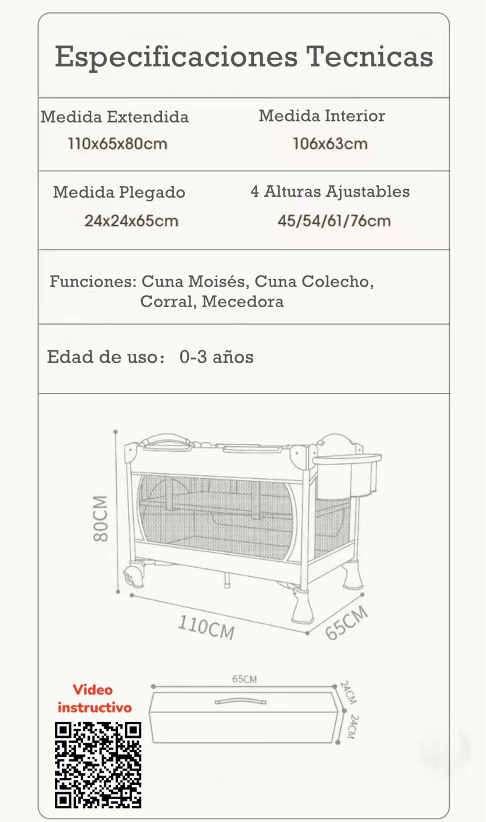 Cuna Colecho Corral 4 En 1 Vricale LuBabycas