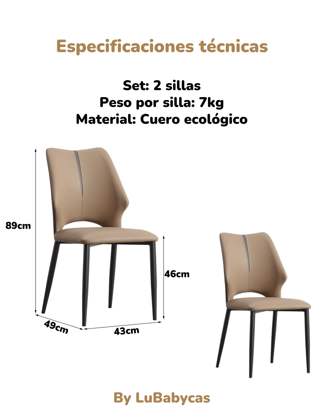 Pack 2 Sillas De Comedor Estilo Italiano Zeker By LuBabycas