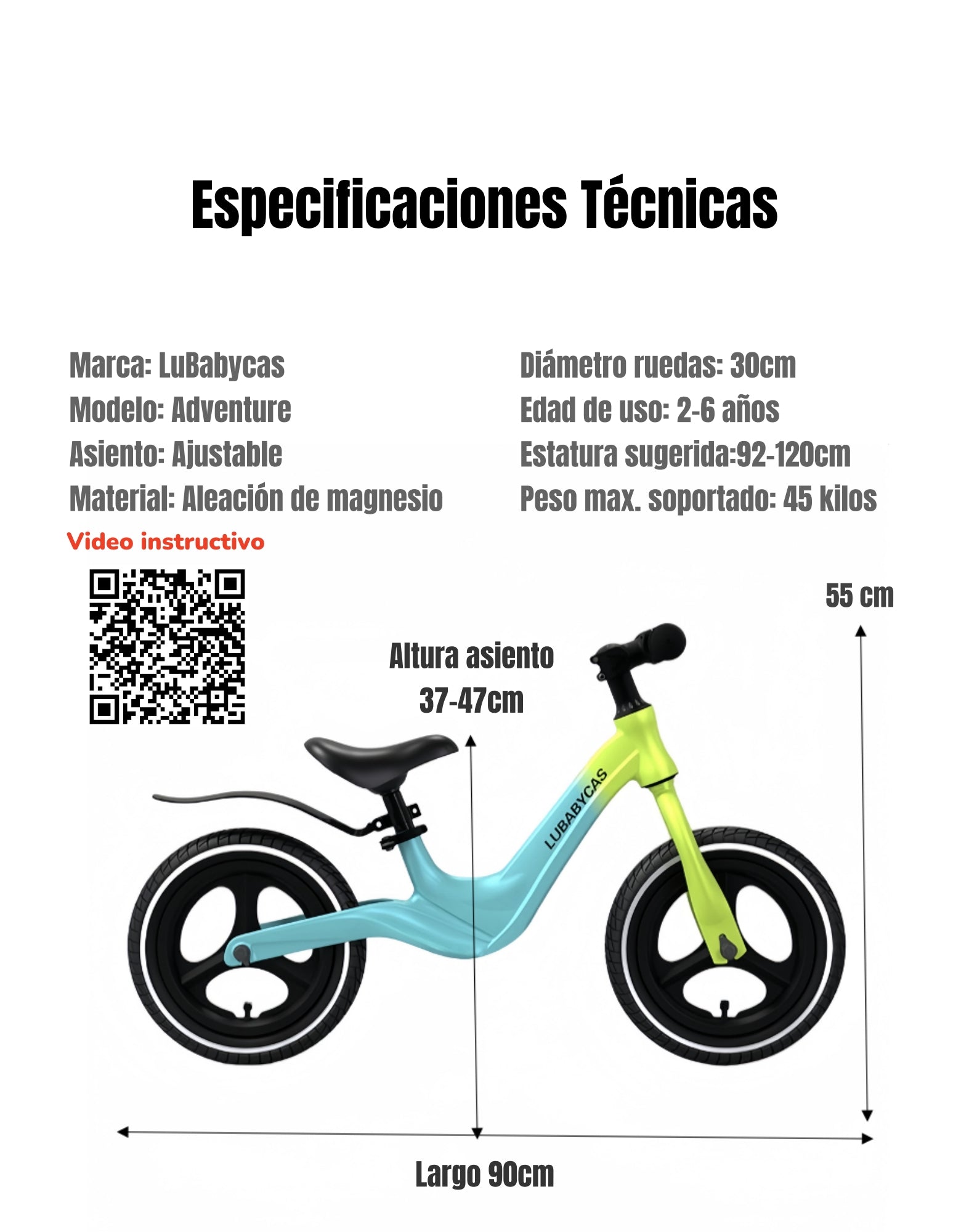 Bicicleta de Equilibrio Adventure LuBabycas