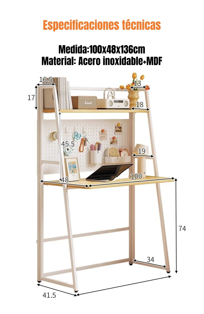 Escritorio Mesa Plegable Multifuncional 100cm Corsa