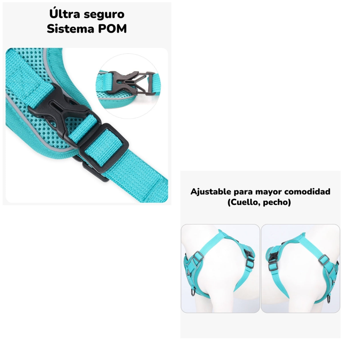 Arnés Para Perro Ajustable Con Correa Reflectantes L