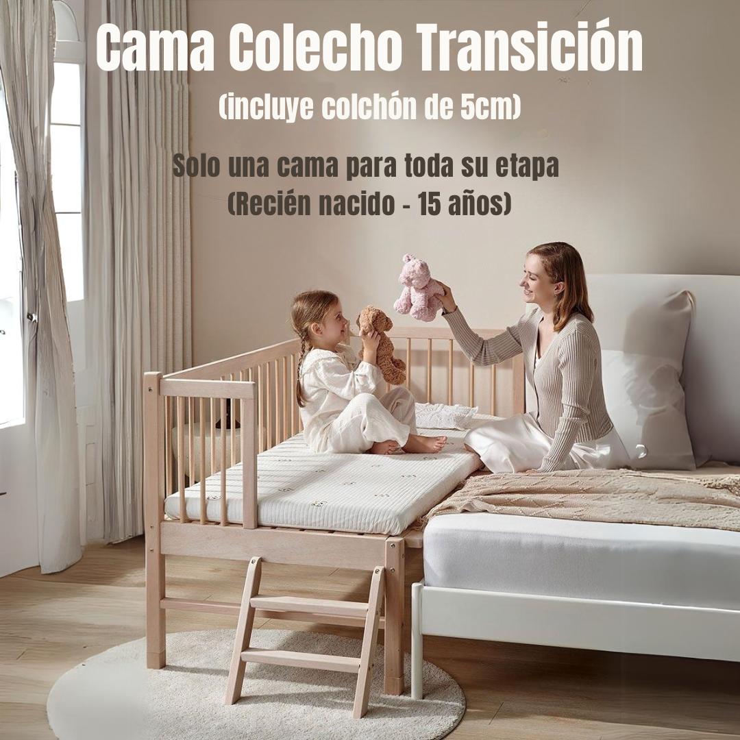 Cama Cuna Colecho Madera 150*70*86cm Con Colchón LuBabycas
