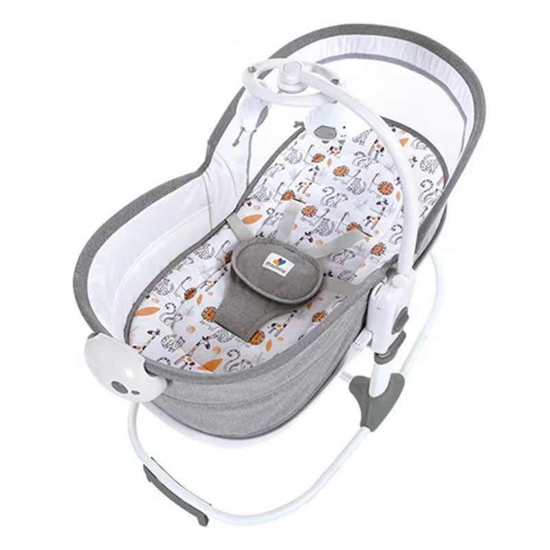 Cuna Moisés Y Columpio Con Vibración 2 En 1 Lubabycas Gris