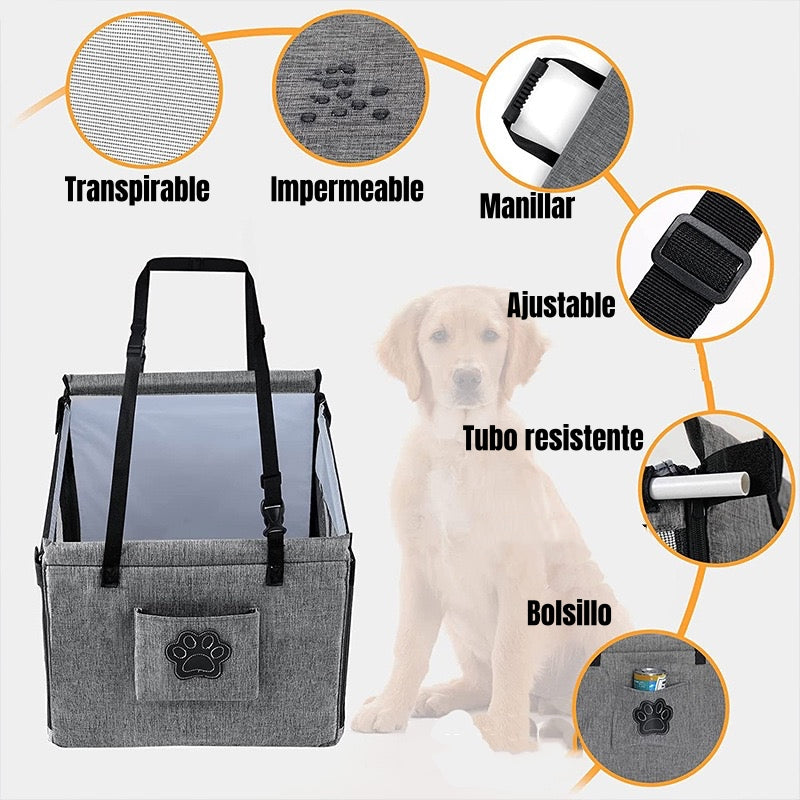 Asiento De Auto 49cm Perros Plegable Con Protector Guard