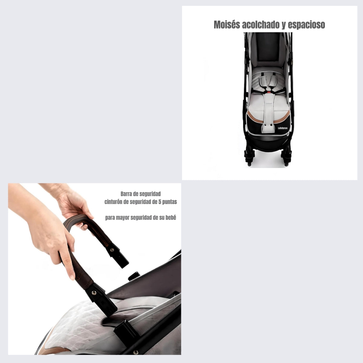 Coche de Paseo Con Cubre Pies LuBabycas Negro