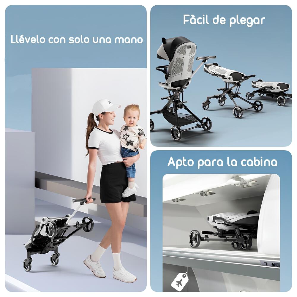 Coche De Paseo 360° Reclinable Playkids Negro Lubabycas
