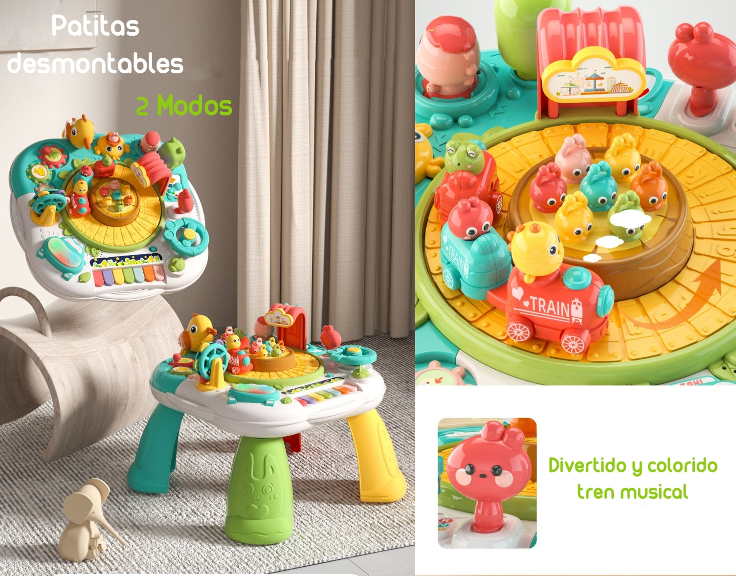 Juguete Mesa De Actividades Musical Lubabycas Verde
