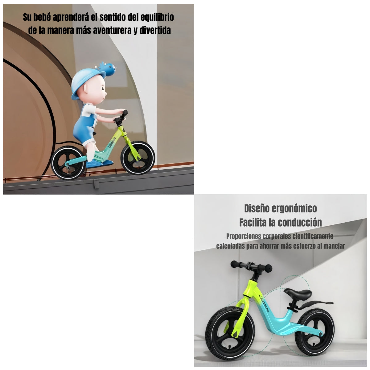 Bicicleta Equilibrio Últra Resistente LuBabycas Verde