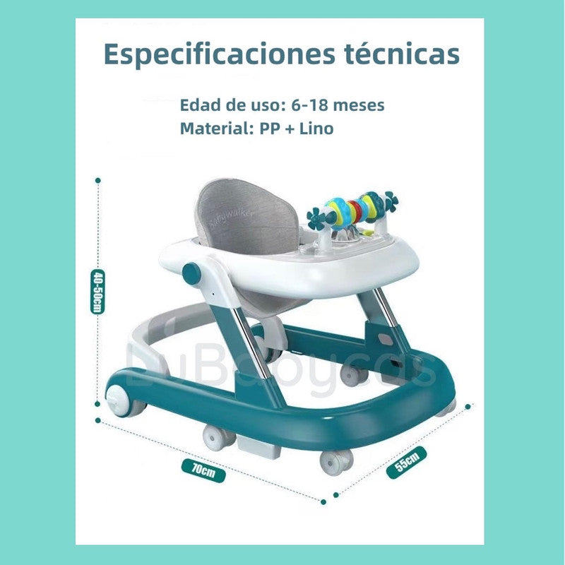 Andador Caminador Multifuncional 4 En 1 Lubabycas Burdeos