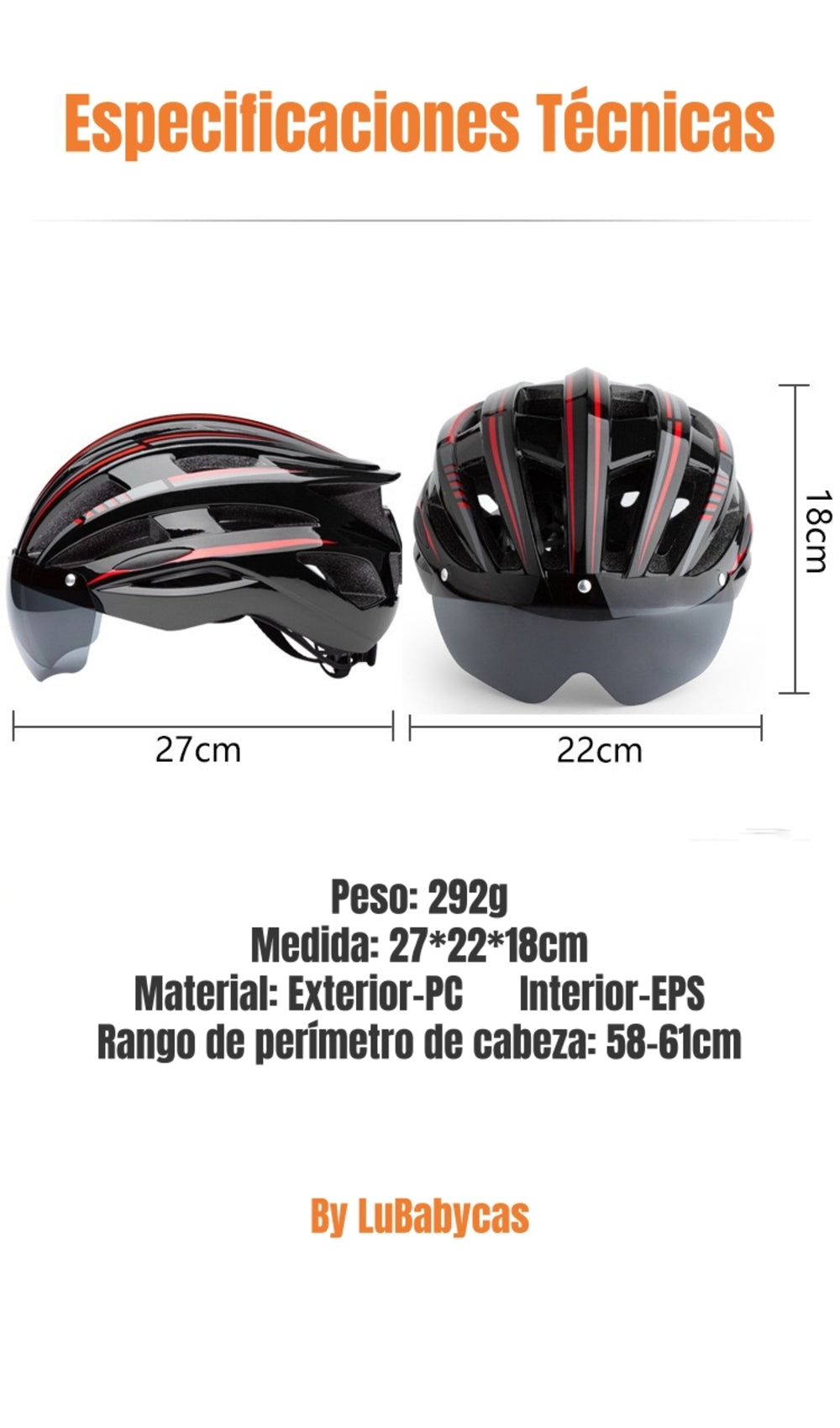 Casco Bicicleta Con Mica Facial Magnética LuBabycas