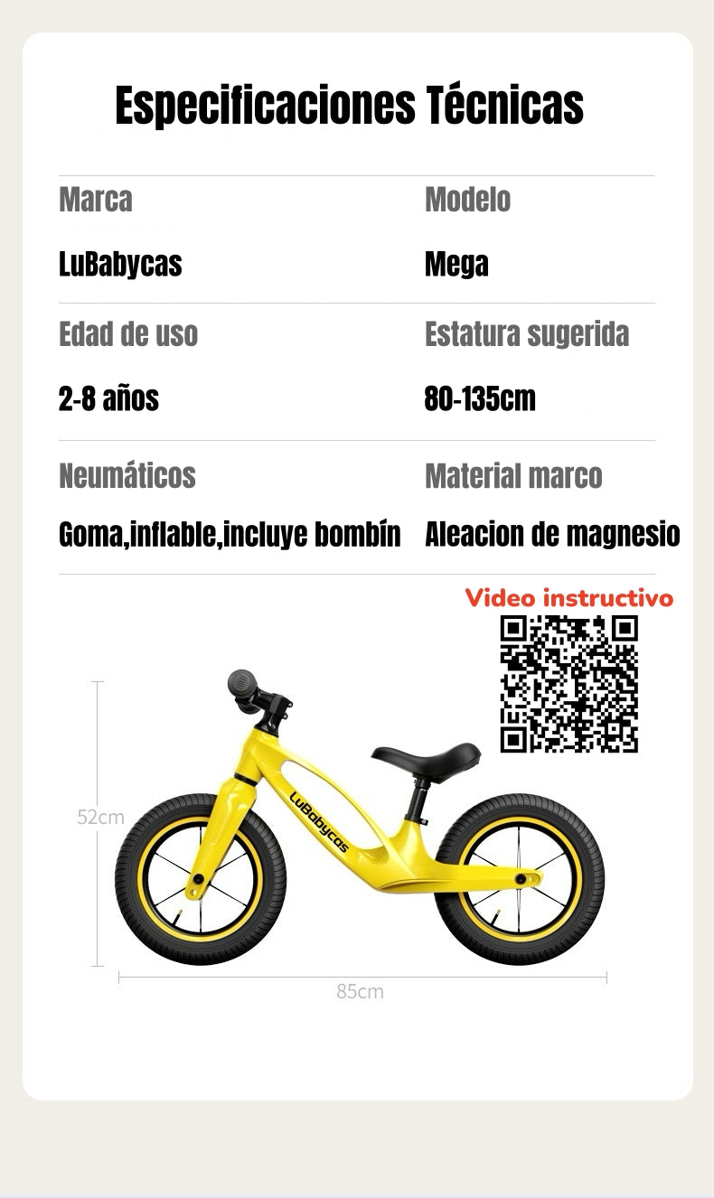 Bicicleta de Equilibrio Convertible Mega LuBabycas