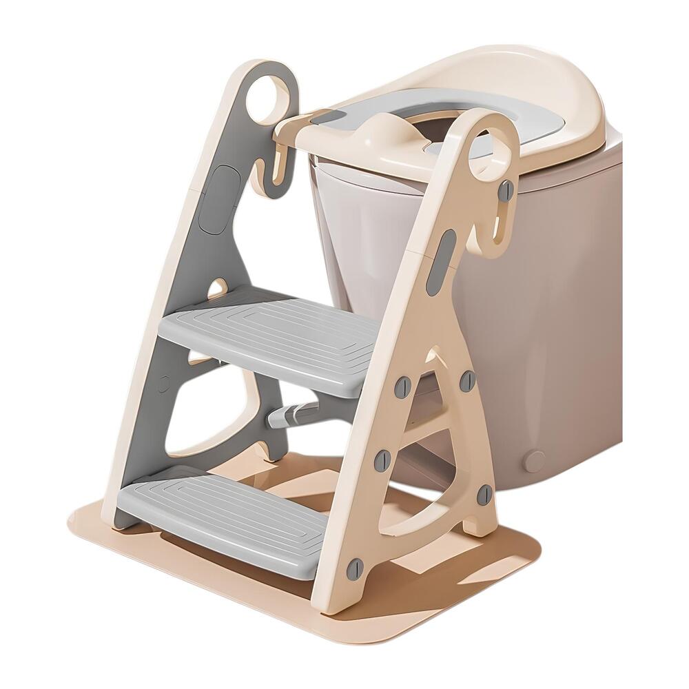 Asiento Adaptador Escalera Inodoro Para Niños Gris LuBabycas