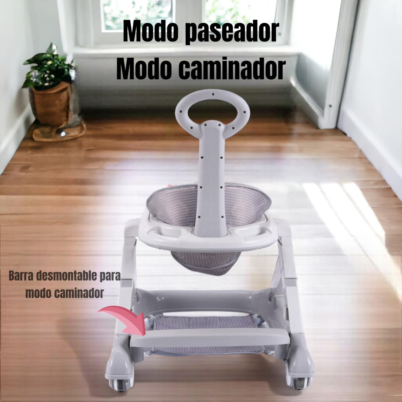 Andador Caminador 5 En 1 Con Apoya Pies LuBabycas Rosado