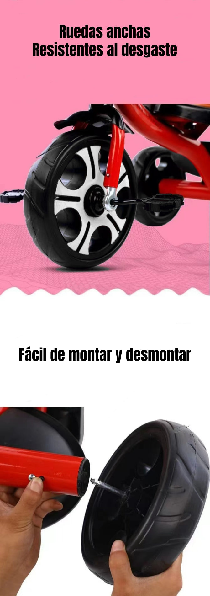 Triciclo Infantil Con Canastos 5 Años Unix Rojo LuBabycas