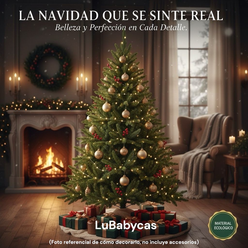 Árbol De Navidad Pino Verde Con Base Metal 240cm LuBabycas