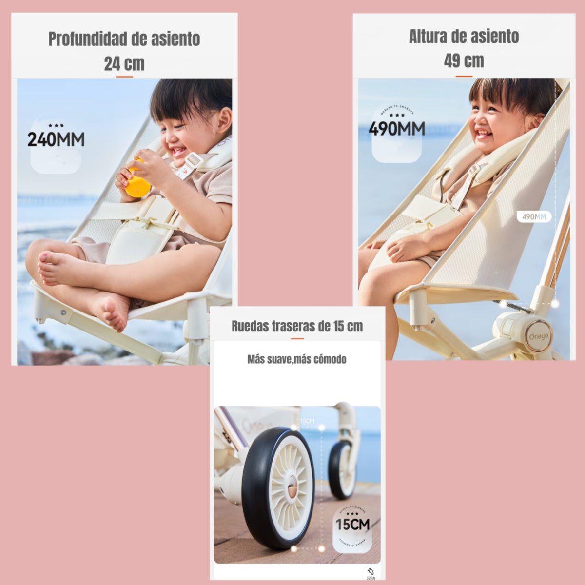 Coche de Paseo Lujoso Últra Slim LuBabycas Negro