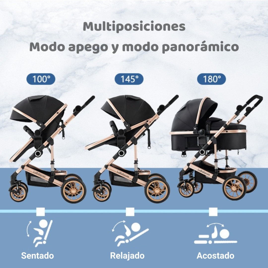 Coche Travel System Con Accesorios Musso Rosado LuBabycas