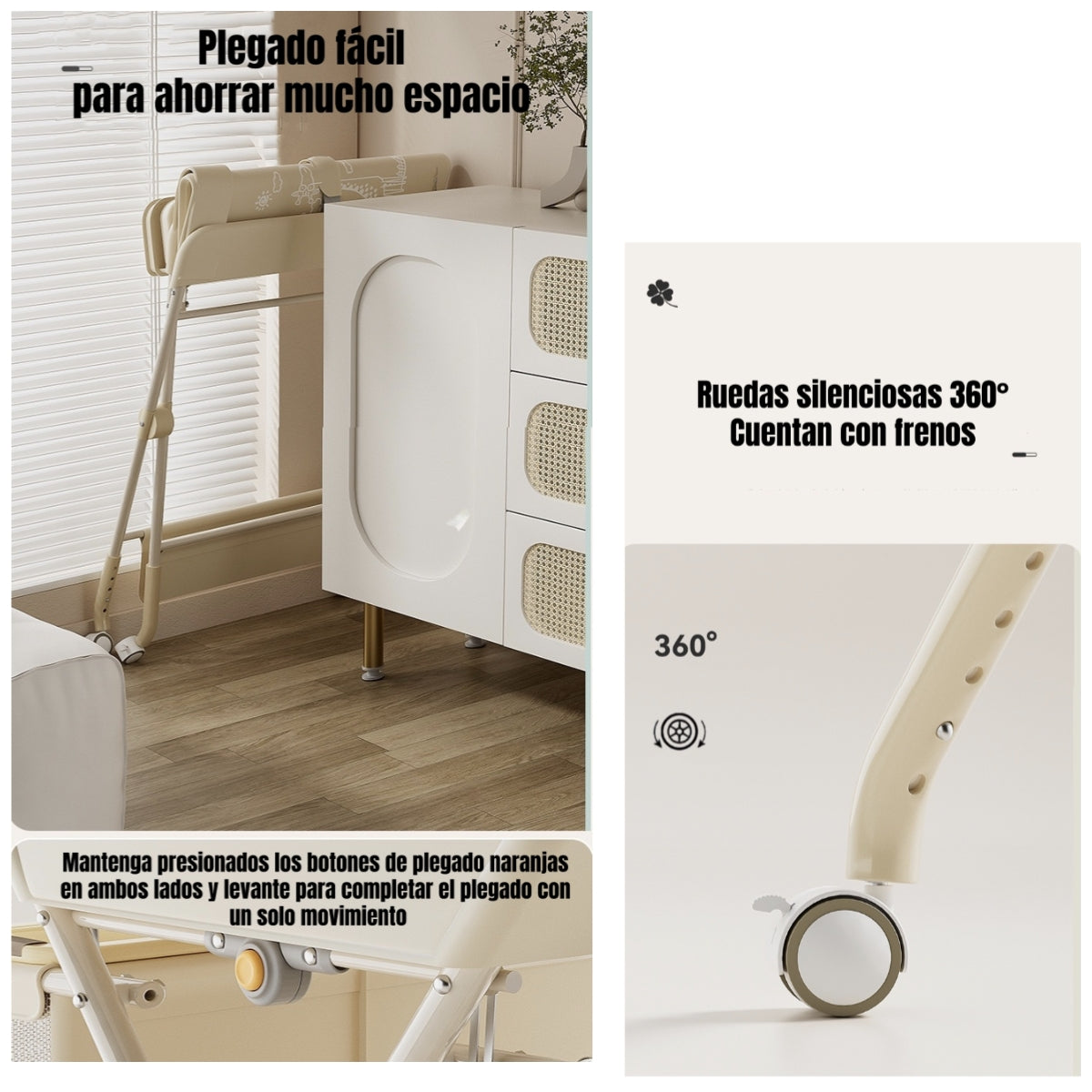 Mudador De Pañales Plegable Regulable Canasto Line LuBabycas