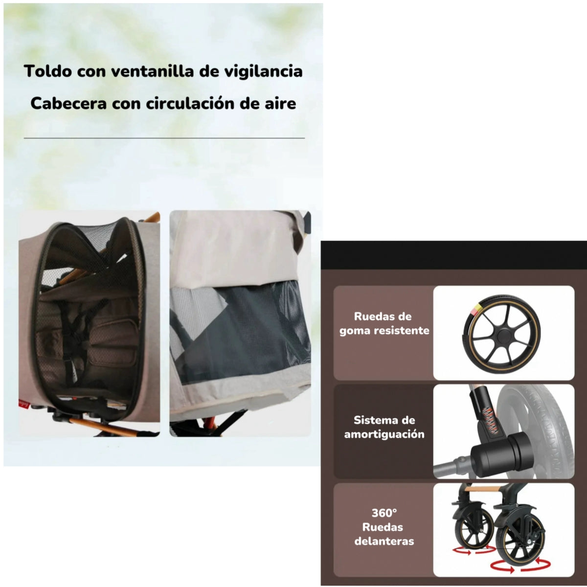 Coche De Paseo Reversible Con Cubre Pies B1 Gris LuBabycas