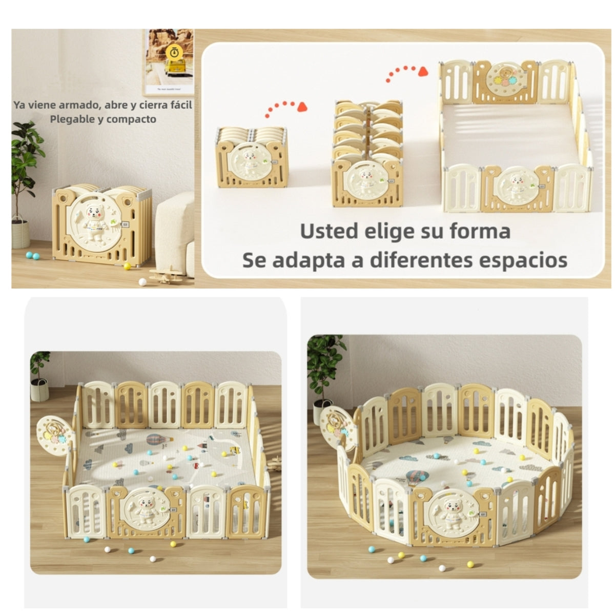 Corral Bebé 191x199cm Con Accesorios Lubabycas