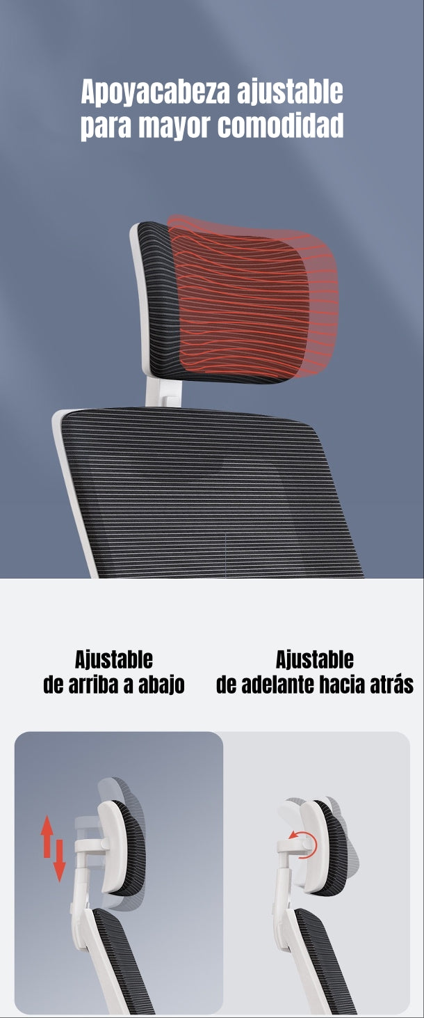 Silla De Escritorio Con Apoyacabeza Grand Rosada