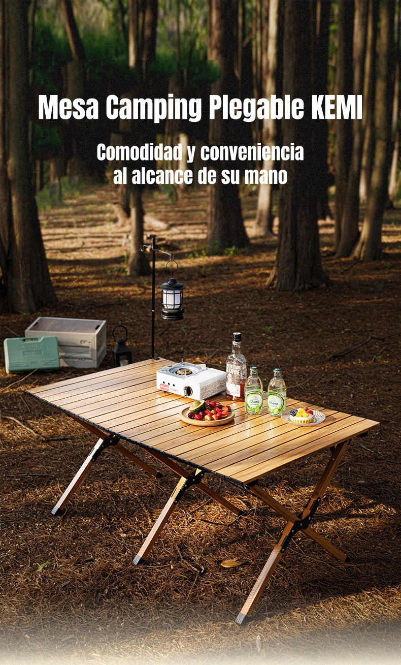 Mesa De Camping Plegable Impermeable 90x61cm Kemi