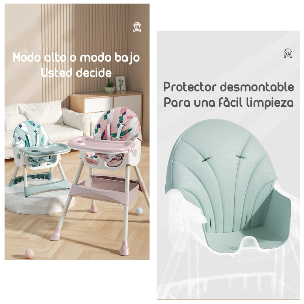 Silla De Comer Mecedora 2 En 1 Con Ruedas Rosada Lubabycas