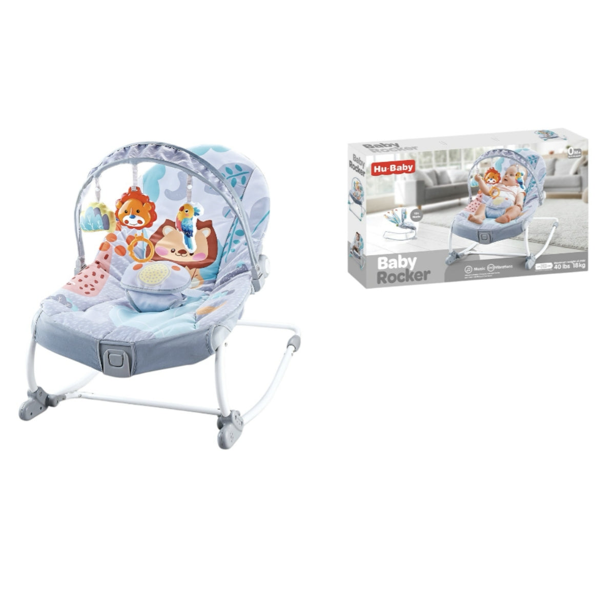 Mecedora Bebé Silla Nido Musical Vibración Rocki LuBabycas