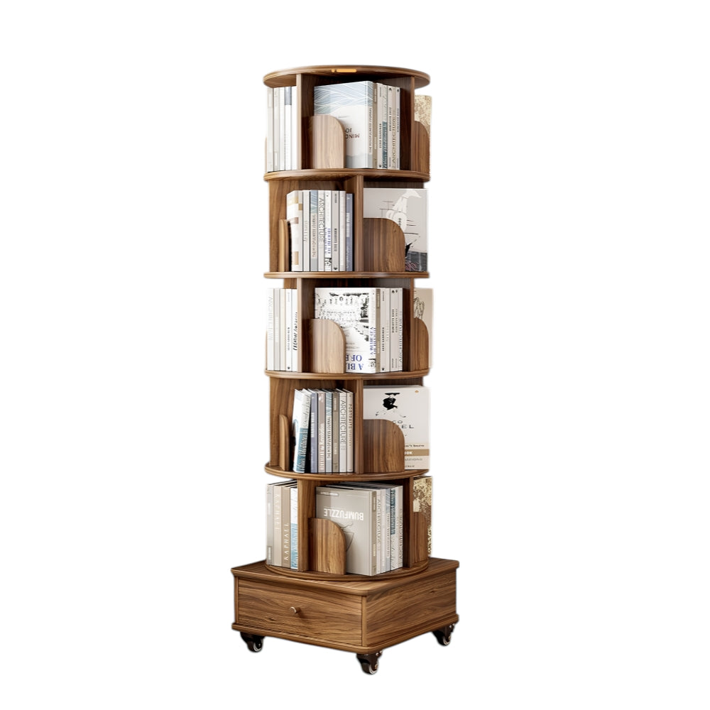 Biblioteca Giratoria 360 Librero Organizador Con Cajón 173cm