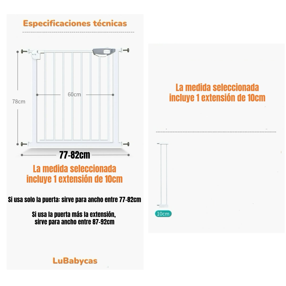 Puerta Seguridad Reja Para Bebé LuBabycas