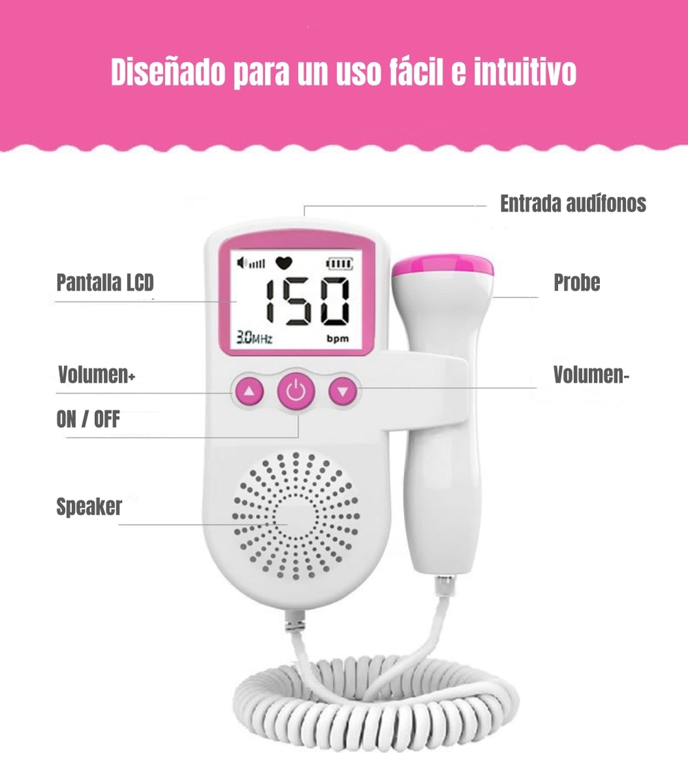 Monitor Fetal Doppler Latidos Corazón Bebé By LuBabycas