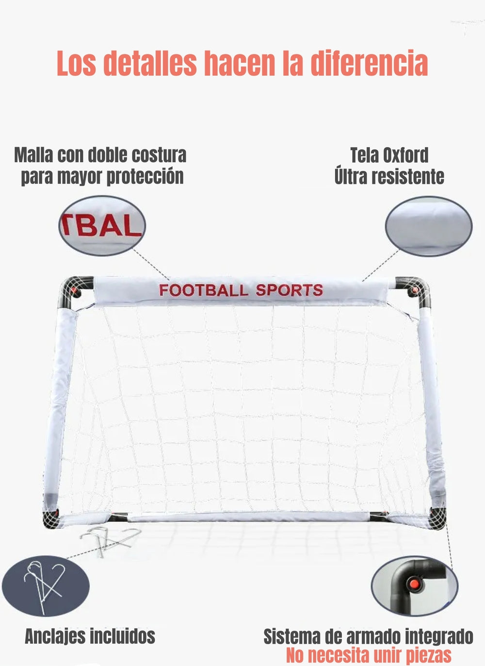 Arco de Fútbol 120x80cm Con Bolso de Transporte LuBabycas